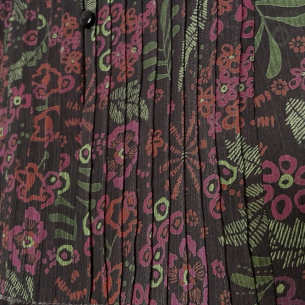 2 for $20 Apt. 9 Velvet Stripe Floral Sheer Blouse Top Medium Boho Academia - Picture 8 of 14